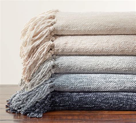 pottery barn chenille throw|chenille throw blanket with fringe.